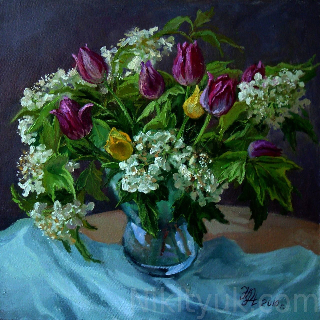 Букет с тюльпанами, х.м., 40х40см, 2010г. 8 000 руб., под заказ
